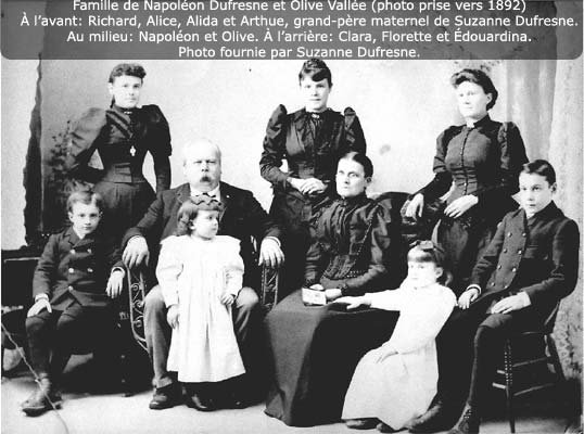 1892 - Famille de Napoléon Dufresne et Olive Vallée